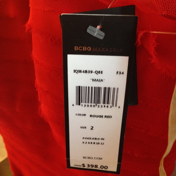 💃 BCBG 💃 Red Jewelled Neck Dress Size 2 - Picture 6 of 7